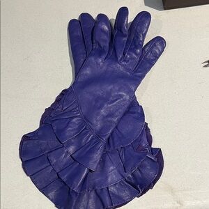 Diane Von Furstenberg Rich Purple Suede Gloves